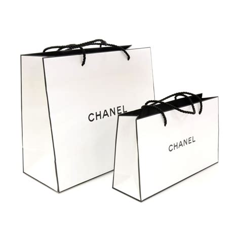 chanel white shopping bag